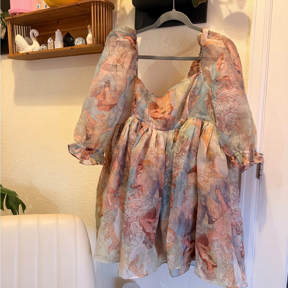 NWT Selkie- The Puff Dress Mucha Print, XXL